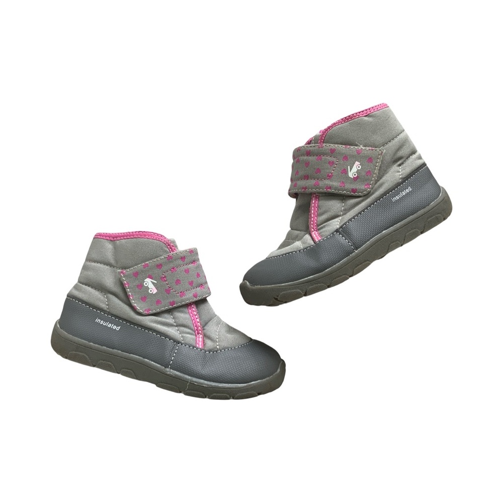 See Kai Run Gray and Pink Kids Rain & Snow Boots